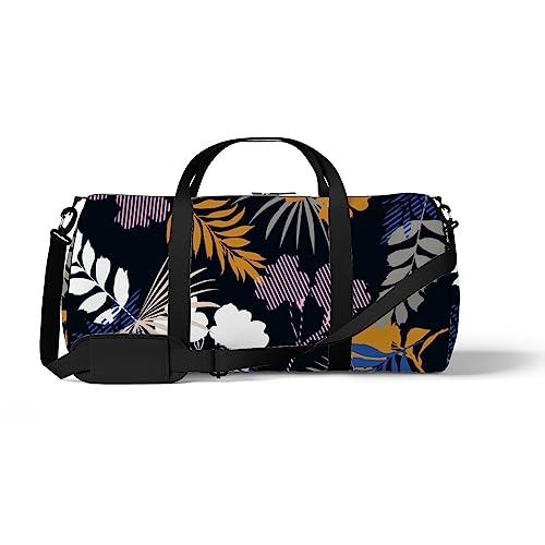 Sporttasche Sporttasche Gym Tote Floral Blumen Schwarz Einfache Moderne Sling Schultertasche Rucksack Wochenende Tragetasche Fitness Duffel Reisetasche, Color750, medium size, Reisetasche von DreamBay