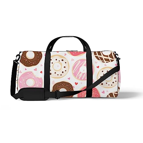 Sporttasche Sporttasche Gym Tote Love Heart Donut Valentinstag Geburtstag Wochenende Tote Fitness Duffel Sling Schultertasche Rucksack Reisetasche, Color413, medium size, Reisetasche von DreamBay