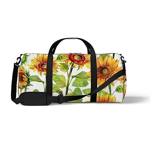 Sporttasche Sporttasche Gym Tote Sonnenblumen Blumen Gelb Grün Sling Schultertasche Rucksack Wochenende Tragetasche Fitness Duffel Reisetasche, Color345, medium size, Reisetasche von DreamBay