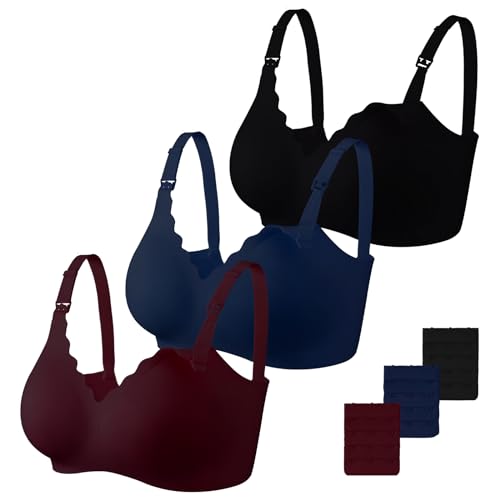 Dresime Schwangerschafts Still BH 3 Pcs Nahtloser Still-BH Ohne Bügel Mutterschaft BH mit zusätzlichen BH-Verlängerungen Stillen und Schlaf für Frauen Dresime Schwangerschafts Still BH 3 Pcs Nahtloser Still-BH Ohne Bügel Mutterschaft BH mit zusätzlichen BH-Verlängerungen Stillen und Schlaf für Frauen von Dresime