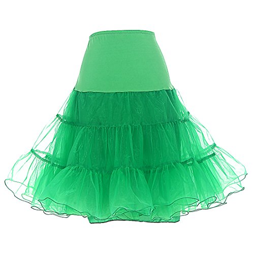 DRESSTELLS Damen 1950er Vintage Rock Rockabilly Petticoat Reifrock Unterrock für Rockabilly Kleid Green S von DRESSTELLS