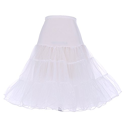 DRESSTELLS Ballett Blase 50er Tutu Unterrock Petticoat Reifrock Unterrock Petticoat Underskirt Crinoline für Rockabilly Kleid Ivory L von DRESSTELLS