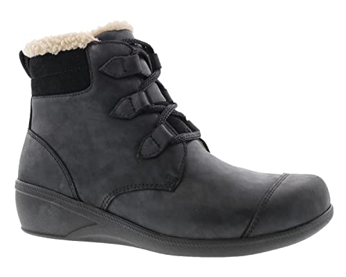 Drew Josie Therapeutic Comfort Bootie für Damen, Schwarz Leder, 10 X-Wide von Drew