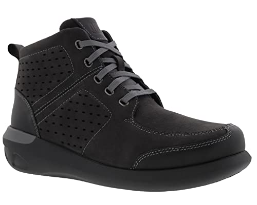 Drew Murphy Therapeutischer Komfort für Herren, Schnürstiefelette, Schwarzes Nubukleder/Leder, 10 X-Wide von Drew