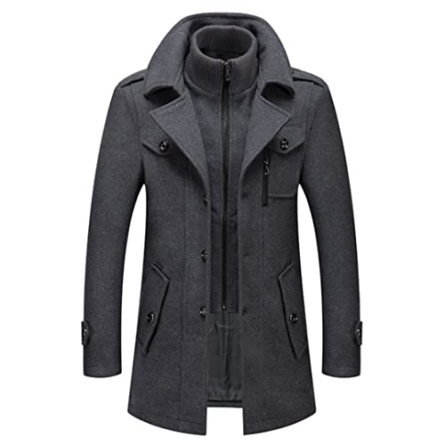 Winter Wollmantel Herren Doppelkragen Dicke Jacke Einreiher Trenchcoat Männer Mode Wollmischungen Overcoats von Dsimilarl