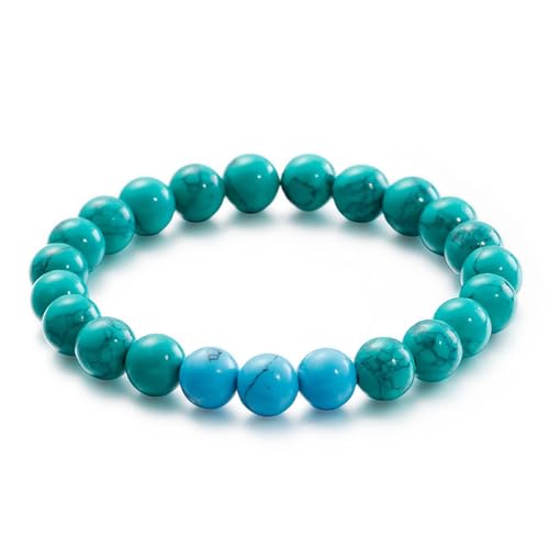 Armbänder Damen, Bracelet Women Beads 8 mm Türkisfarbene Kette Grün Blau Herren Schmuck Jahrestag Geschenk von Dsnyu