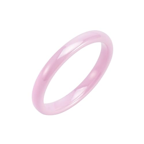 Ringe Damen Pink, Ring Men Einfach Stapelbar Herren Schmuck 3mm Breit Keramik Größe 52 (16.6) Cool Jahrestag Geschenk von Dsnyu