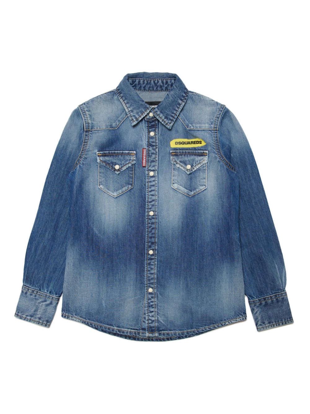 Dsquared2 Kids Jeanshemd mit Druckknopfverschluss - Blau von Dsquared2 Kids