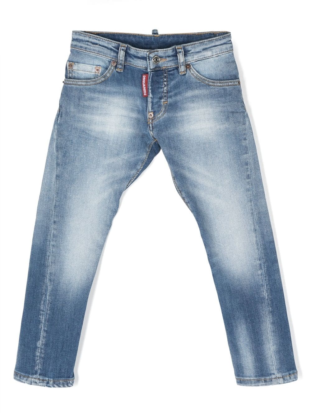 Dsquared2 Kids Ausgeblichene Straight-Leg-Jeans - Blau von Dsquared2 Kids