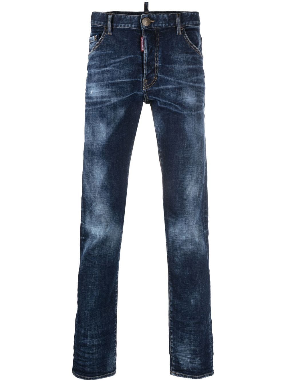 Dsquared2 Straight-Leg-Jeans mit Logo-Patch - Blau von Dsquared2