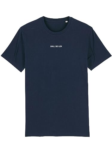 Du Hirsch Herren T-Shirt Bayerisch Chill Dei Lem Dunkelblau M von Du Hirsch