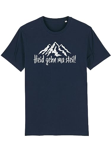 Du Hirsch Herren T-Shirt Bayerisch Heid GEH ma steil Dunkelblau XL von Du Hirsch