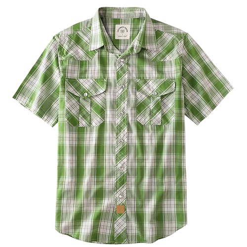 Dubinik® Kurzarmhemd Herren Kariertes Western Hemd Herren Kurzarm Druckknöpfe Freizeithemden Cowboy Vintage Regular Fit von Dubinik