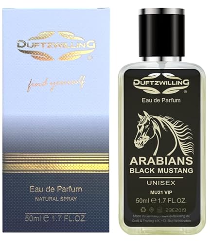 ARABIANS BLACK MUSTANG - Eau de Parfum UNISEX für Damen und Herren von DuftzwillinG ® | MU21 VIP | süss-orientalisch - STARK und LANGANHALTEND (50ml) von DuftzwillinG