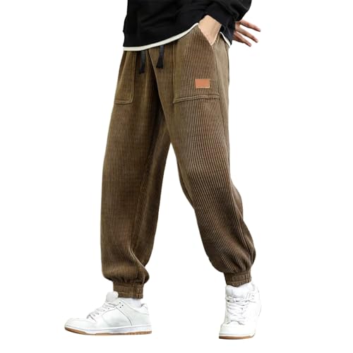 Duohropke Cordhose Herren Breitcord mit Gummizug Jogginghose Herren mit Bündchen Hosen Männer Baggy Freizeithose Herren mit Kordelzug Duohropke Cordhose Herren Breitcord mit Gummizug Jogginghose Herren mit Bündchen Hosen Männer Baggy Freizeithose Herren mit Kordelzug von Duohropke