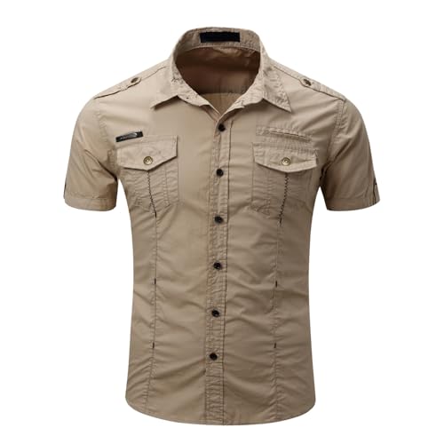 Duohropke Freizeithemd Herren Cargo Hemden mit Brusttasche Outdoor Shirt Slim Fit Coole Kurzarmhemd Sommerhemd Männer Safari Hemd Outdoorhemden Duohropke Freizeithemd Herren Cargo Hemden mit Brusttasche Outdoor Shirt Slim Fit Coole Kurzarmhemd Sommerhemd Männer Safari Hemd Outdoorhemden von Duohropke