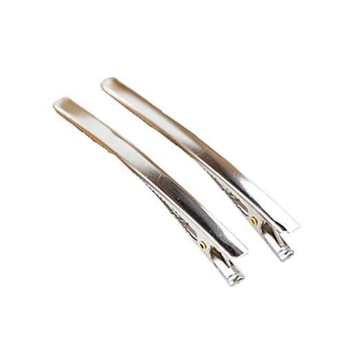 10 Stück 8 cm lange Metall Haarspangen,Handgefertigte Haaraccessoires Haarnadel-Entenschnabel-Clip,Rutschfeste Haarspangen, DIY-Haarspangen,Geeignet für Mädchen Damen Frauen,Silber B von Duories