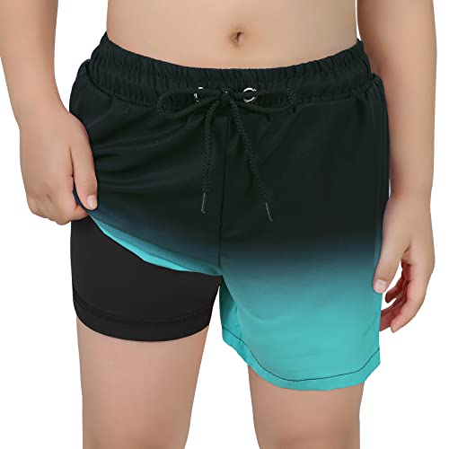 Durio Badehose Jungen, Kinder und Teenager Badeshorts Kurz Sommer Badeshorts Schnelltrocknend Boardshorts mit Netzfutter Taschen und Verstellbarem Tunnelzug Urlaub Schwarz Blau L von Durio