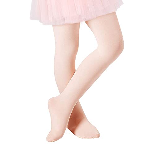 Durio Kinder Mädchen Strumpfhose Ballett Tanz Student Training Tanzstrumpfhose mit Fuß Kinderstrumpfhose Fleisch Rosa 1-3 Jahre von Durio