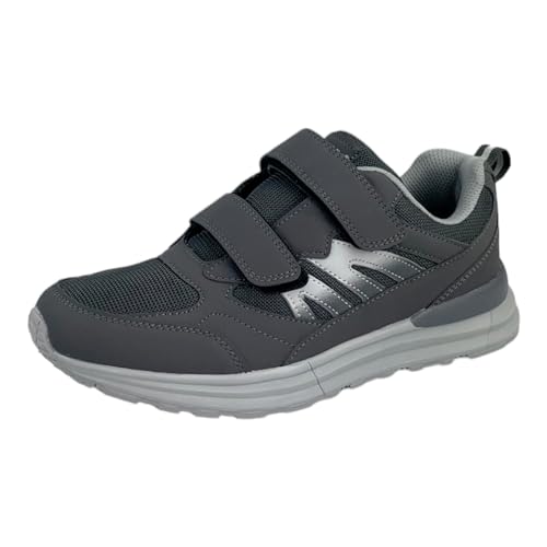 Bequeme Herren Damen Sportschuhe Turnschuhe Laufschuhe mit Klettverschluss 8518 - Perfekte Freizeit Schuhe für aktive Menschen Dk.Grau EUR 44 von Dvina