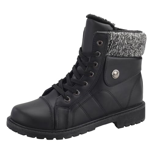 Dvina TREND Winterstiefel für Damen - Warm gefütterte Stiefeletten mit rutschfester Profilsohle, Schnürung und Reißverschluss Boots 3008 von Dvina