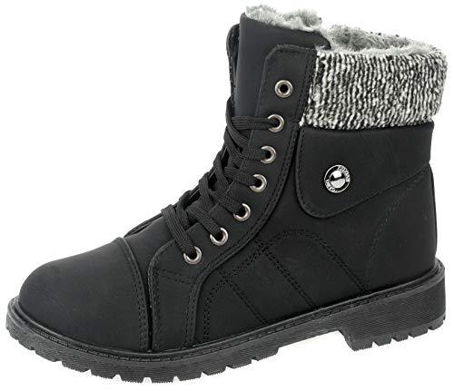 Dvina TREND Winterstiefel für Damen - Warm gefütterte Stiefeletten mit rutschfester Profilsohle, Schnürung und Reißverschluss Boots 3008 von Dvina