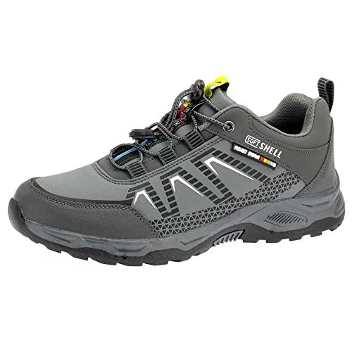 Herren Damen Sneaker Trekkingschuhe - Perfekt für Outdoor-Aktivitäten und Freizeit: Robuste Wanderschuhe mit Schnürung 2213 Grau EU 38 von Dvina