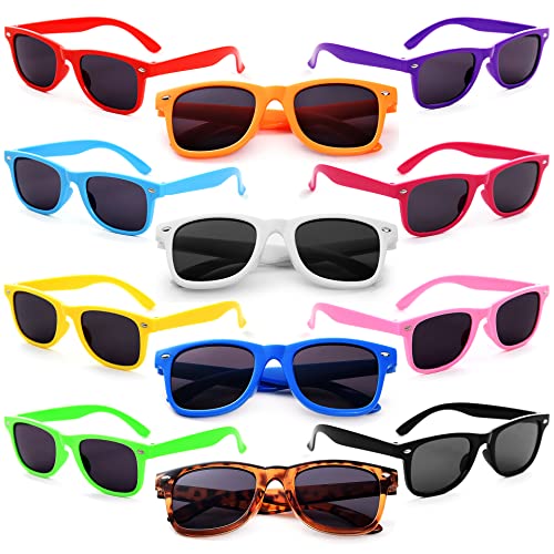 Dwenarry 12 Parre Party Sonnenbrillen Set 80er Bunte Sonnenbrille Party Favors mehrfachpack Partybrille Retro für Herren Damen von Dwenarry