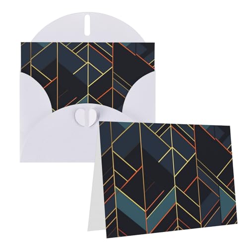 Dwrepo Geometrische Linien drucken Grußkarten Blanko-Karten mit Umschlägen Geburtstagskarten Dankeskarte Hochzeitsfeier Einladungskarten für alle Anlässe von Dwrepo