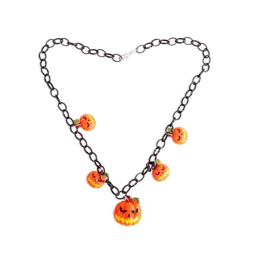 Dyeulget Halloween Halskette,Kürbiskette - Halloween Süße Halskette,Halloween-Party-Schmuck, Geister-Langketten-Halsketten für Frauen und Mädchen von Dyeulget