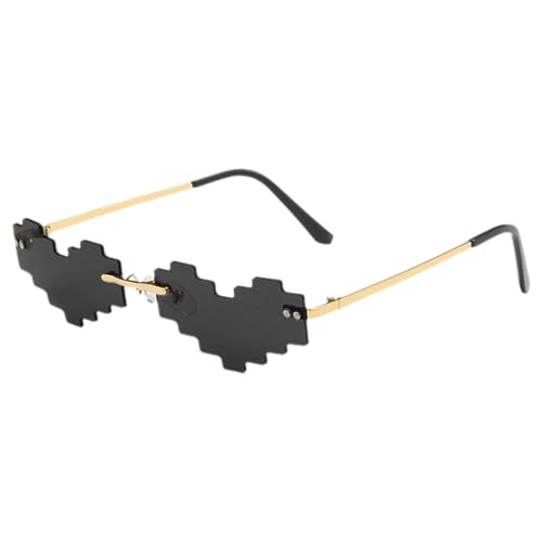 Dyeulget Herz-Sonnenbrille, lustige, niedliche Liebesbrille, bunte, randlose Brillen, lustige Brille für Abschlussball, Strand, Party, Disco, für Erwachsene, Kinder von Dyeulget