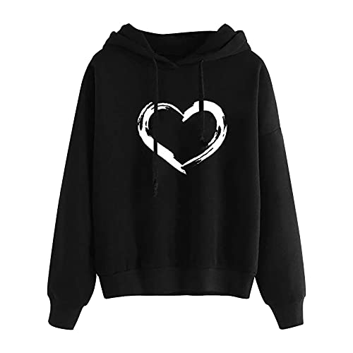 Damen Hoodies Unifarben Sweatshirt Gestreifte Pullover Casual Kapuzenpullover mit Druck Hoodie Langarm Shirts Kordelzug Oberteil Pulli Langarmshirt Freizeit Sport Fitness Pullover Outwear von Dyhxuan