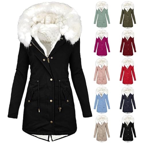 Dyhxuan Winterjacke Damen Lang Parka Jacke Warm Gefüttert Steppjacke Fleece Daunenjacke mit Fellkapuze Outdoorjacke Große Größen Daunenmantel Elegant Wintermantel Winterparka Winter Mantel für Frauen Dyhxuan Winterjacke Damen Lang Parka Jacke Warm Gefüttert Steppjacke Fleece Daunenjacke mit Fellkapuze Outdoorjacke Große Größen Daunenmantel Elegant Wintermantel Winterparka Winter Mantel für Frauen von Dyhxuan