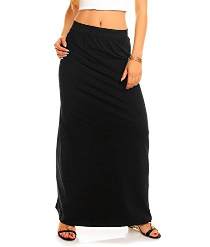 Damen Rock Maxirock Sommerrock Lang Bodenlang Schwarz 46-48 Schwarz Damen Rock Maxirock Sommerrock Lang Bodenlang Schwarz 46-48 Schwarz von Dykmod