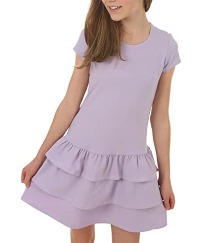 Dykmod Mädchen Kleid Falten Langarm hk272 116 Lila von Dykmod