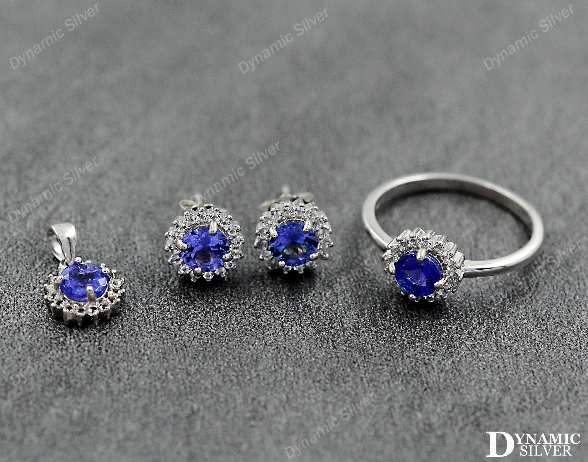 Natürlicher Blauer Tansanit Schmuck Set/ Ring Ohrring Anhänger/ 925 Sterling Silber/ Dezember Geburtsstein/ Frauen Brautschmuck Geschenk Für Sie von DynamicSilverStore