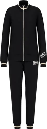 EA7 Emporio Armani Damen-Trainingsanzug aus Baumwolle, Modell 6RTV51 TJPLZ, Schwarz , L von EA7