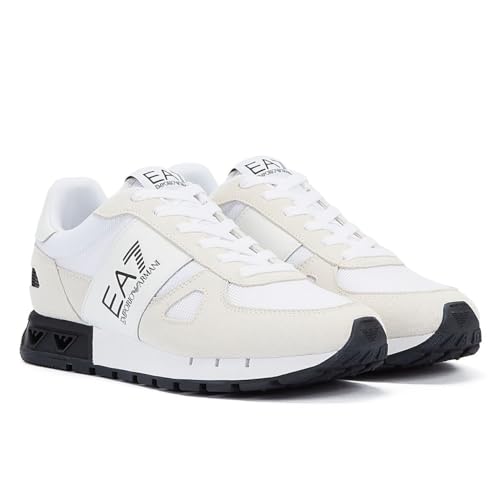 EA7 Legacy Herren Sneaker Aus Weißem/Schwarzem Wildleder - EUR 43 1/3 von EA7