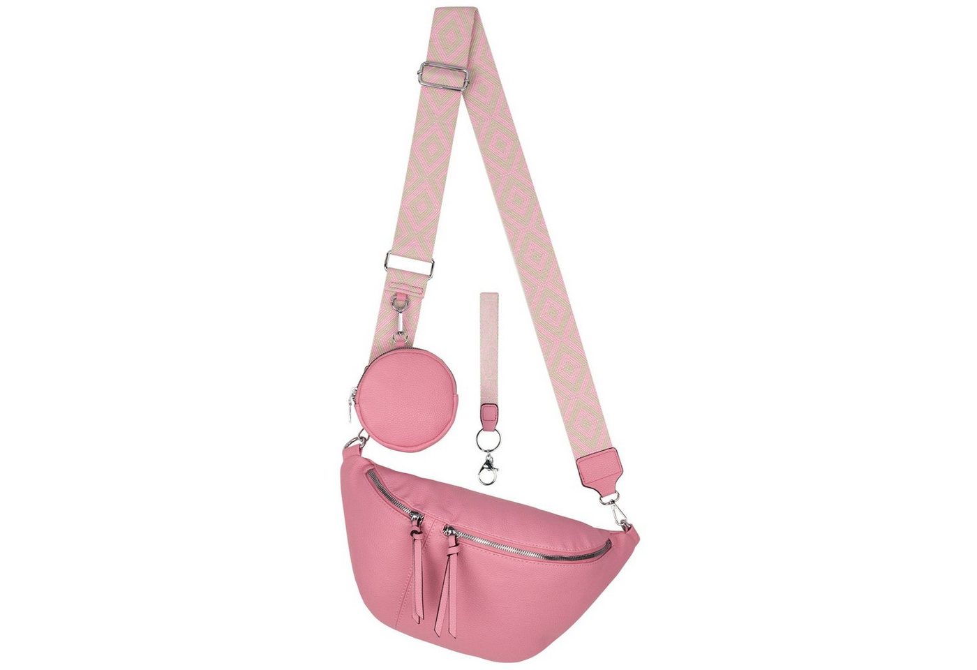 EAAKIE Gürteltasche Bauchtasche Umhängetasche Crossbody-Bag Hüfttasche Kunstleder Italy-D, als Schultertasche, CrossOver, Umhängetasche tragbar von EAAKIE