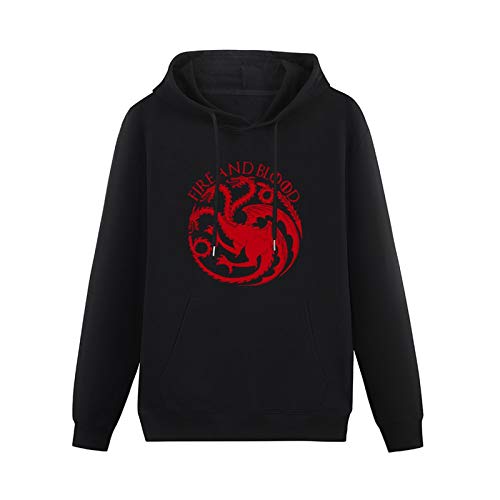 House Targaryen Fire & Blood Men Cartoon Hoodie Unisex Sweatshirt Casual Pullover Hooded Black XL von EAtsia