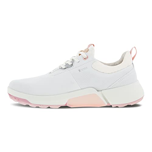 ECCO Damen Biom H4 Leder Spikeless Golfschuhe - Weiß/Silber Rosa - UK 7.5 von ECCO