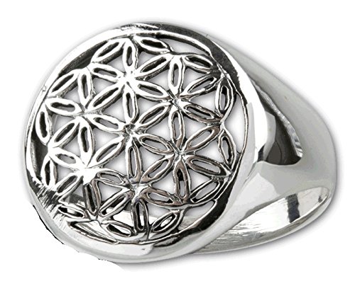 etNox-Ring ''Blume des Lebens'' 925 Silber (R5621), Ringgrösse:60 von ECHT