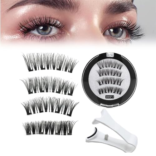 Lumentes magnetische Wimpern, Lumentes magnetische Wimpern, magnetische Wimpern ohne Eyeliner, wiederverwendbare magnetische Wimpern mit Applikator, kein Kleber oder Liner erforderlich (Color : DWSP- von EDAT