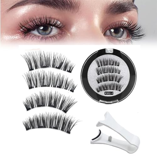 Lumentes magnetische Wimpern, Lumentes magnetische Wimpern, magnetische Wimpern ohne Eyeliner, wiederverwendbare magnetische Wimpern mit Applikator, kein Kleber oder Liner erforderlich (Color : KS02- von EDAT