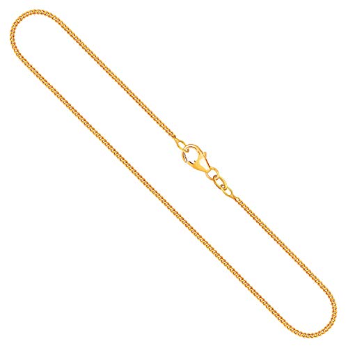 EDELIND Goldkette Herren Damen 750 Echtgold - Panzerkette 1.4 mm 18 Karat Gelbgold 85 cm Länge - Echt Gold Halskette ohne Anhänger Goldschmuck mit Geschenk-Box Made in Germany von EDELIND