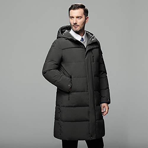 EDMKO Herren Winter Warm Daunenmantel Männer Verpackt Daunenpuffer Lange Mantel mit Kapuze vielen Farben Größen komprimierbar,Grau,3XL von Shot Case