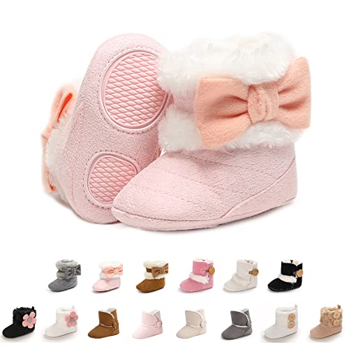 EDOTON Schneestiefel Baby Mädchen Weiche Sohlen Krippe Schuhe Kleinkind Stiefel Niedlich Winterschuhe von EDOTON