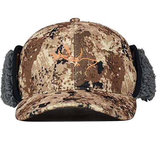 EDTREK Winddichte und wasserdichte Wintermütze mit Sherpa gefütterter Ohrklappe – Ultra Performance Blaze Orange und Camo Jagdmütze, Forest Digital Camo, Large von EDTREK