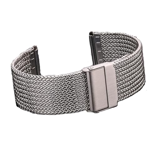 EDVENA 316l Edelstahl Uhrenarmband Damen Herren Ersatzband Uhrenarmband 16mm 18mm 20mm 22mm Silber Schwarz (Color : Type 1 Silver, Size : 18mm) von EDVENA