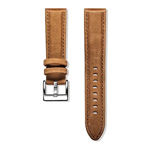 Echtes Leder Watch Bands Armband Quick Release Black Calf Ersatzuhrarmband Kompatibel mit Frauen Männer 18 20mm 22mm (Color : Brown, Size : 22mm) von EDVENA